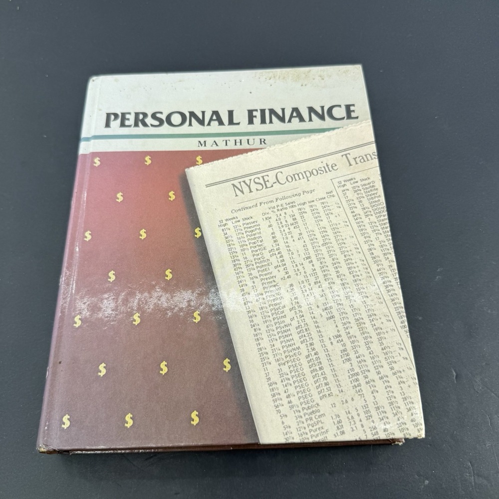 Vintage 1984 Personal Finance Mathur Hardcover Textbook South-Western Book